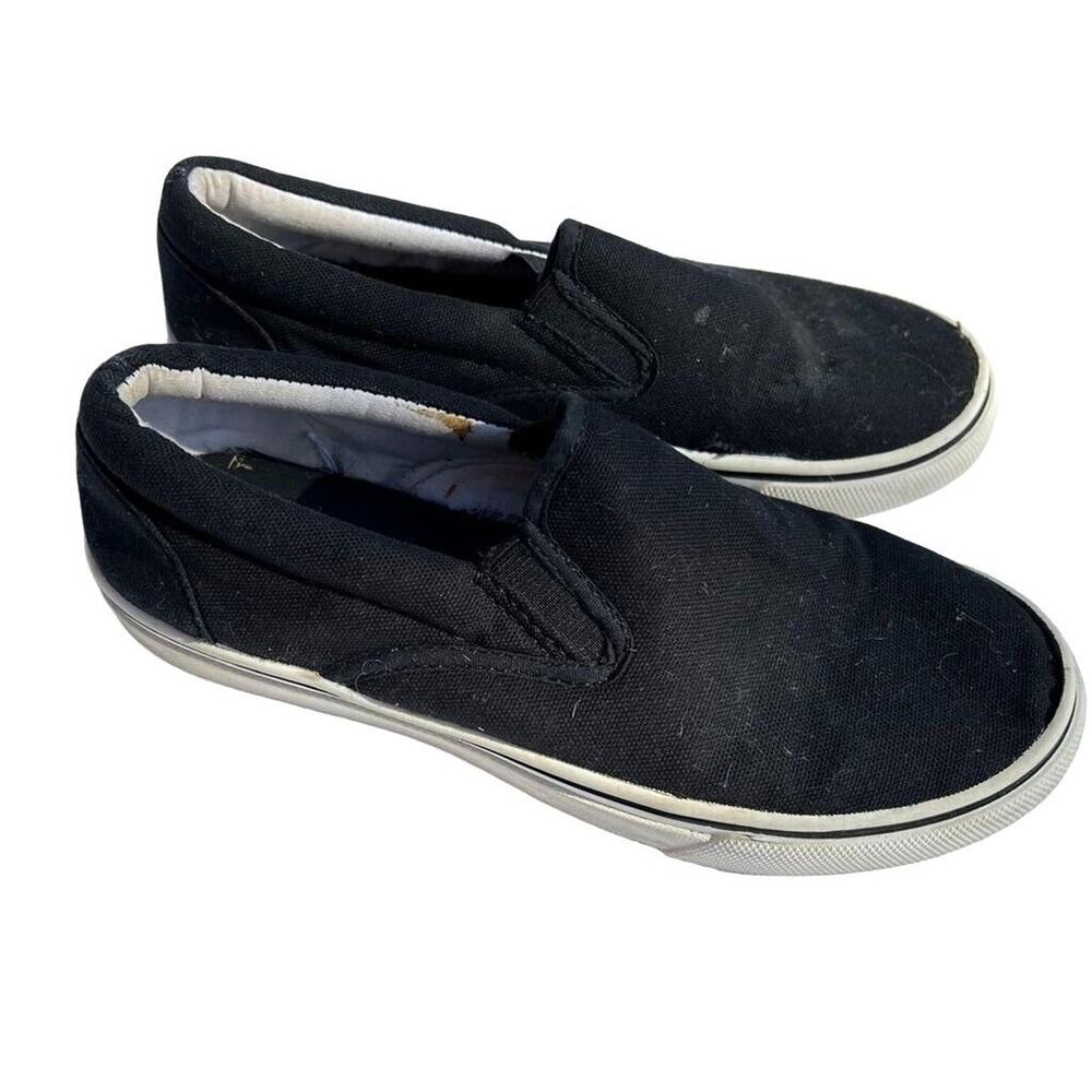 George Mens Casual Shoes Slip On Non Marking Sole Black and White Size 7